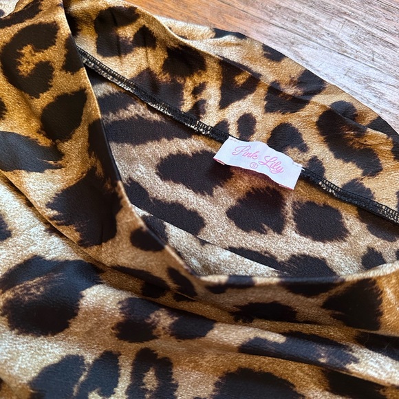 Pink Lily Naomi Brown Leopard Maxi Skirt - Picture 3 of 4